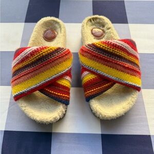 Chloe wavy cashmere knit platform slide